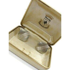 Pioneer Cufflinks Silver Tone Wedding Tux Vintage IOB